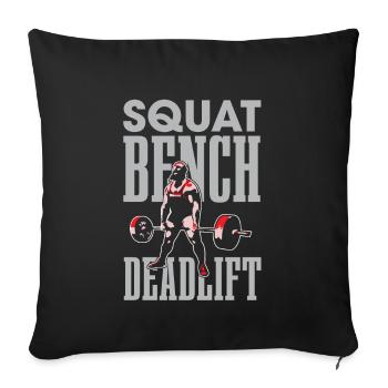 Squat Bench Deadlifts pour les culturistes - Coussin et housse de 45 x 45 cm - noir - Devant