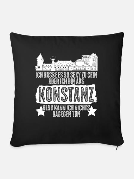 Bodensee Konstanz - Sofakissen mit Füllung 45 x 45 cm - Schwarz