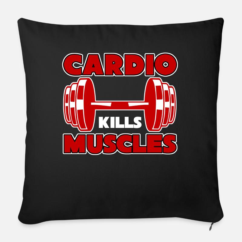Bodybuilder Cardio Strongman - Sofakissen mit Füllung 45 x 45 cm - Schwarz