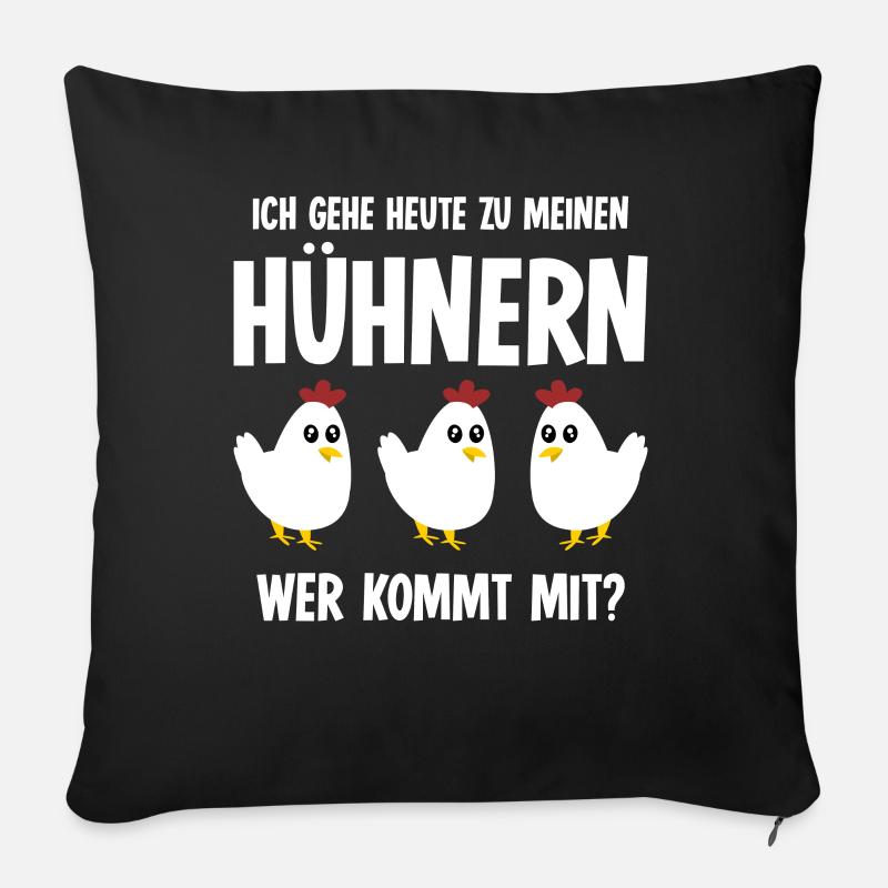 Hühner Hühnerzucht Hühnerstall Hahn Huhn - Sofakissen mit Füllung 45 x 45 cm - Schwarz