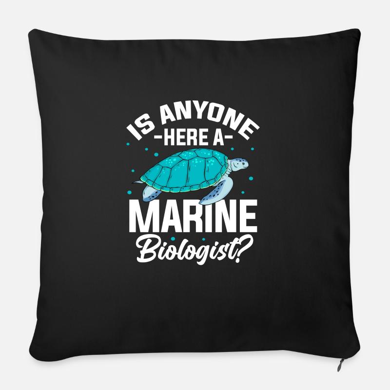 Biologie marine - Coussin et housse de 45 x 45 cm - noir
