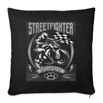 Streetfighter Motorrad Scene Custom - Sofakissen mit Füllung 45 x 45 cm - Schwarz - Vorne