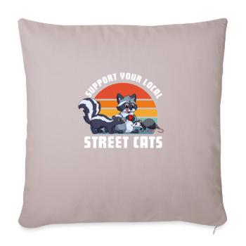 Skunk - Sofa pillow with filling 45cm x 45cm - light taupe - Front