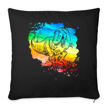 Dinosaure - Coussin et housse de 45 x 45 cm - noir - Devant