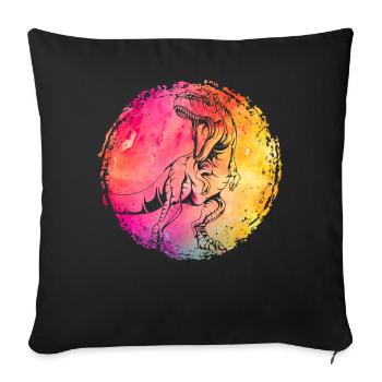 Dinosaure - Coussin et housse de 45 x 45 cm - noir - Devant