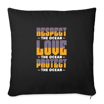 Marine biology - Sofa pillow with filling 45cm x 45cm - black - Front