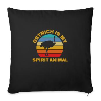 Autruche - Coussin et housse de 45 x 45 cm - noir - Devant