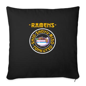 Ramen - Sofa pillow with filling 45cm x 45cm - black - Front