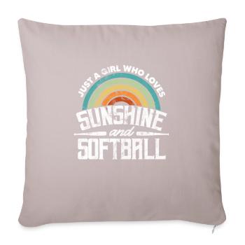 Fille de softball - Coussin et housse de 45 x 45 cm - taupe clair - Devant