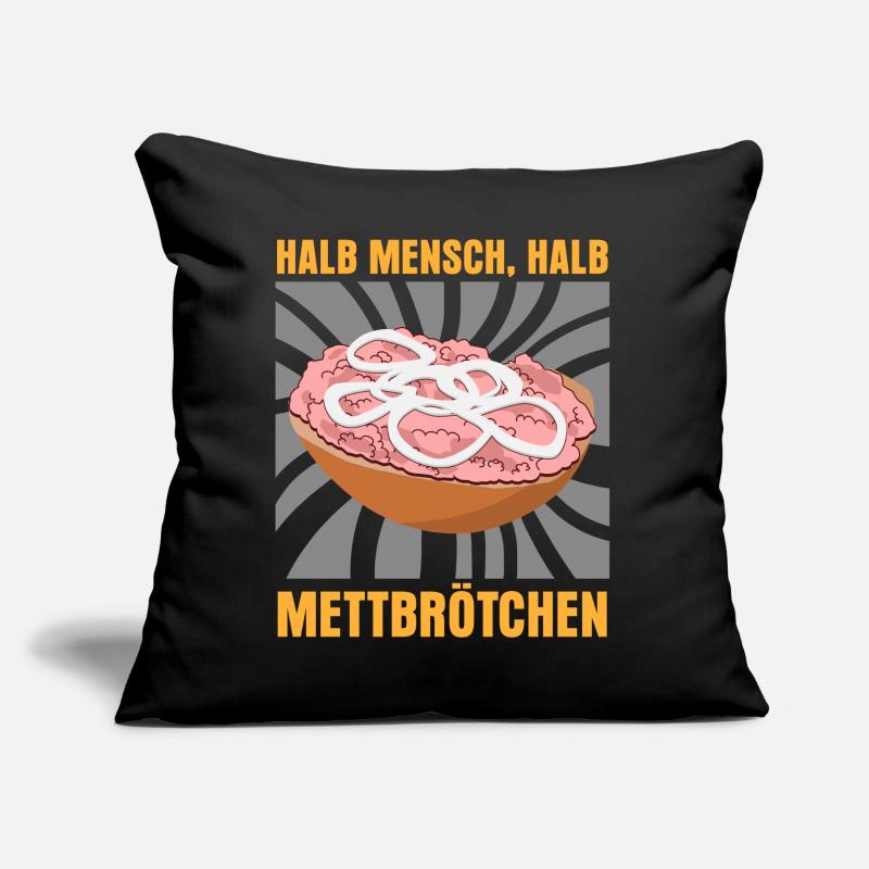 Mettbrötchen Hackfleisch Mettfleisch Sofakissen mit Füllung 45 x 45 cm