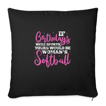 Softball - Sofa pillow with filling 45cm x 45cm - black - Front