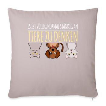 Tierarzt Tierärztin Veterinär - Sofakissen mit Füllung 45 x 45 cm - helles Taupe - Vorne