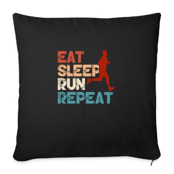 Run - Sofa pillow with filling 45cm x 45cm - black - Front
