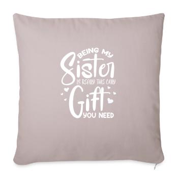 Sister - Sofa pillow with filling 45cm x 45cm - light taupe - Front