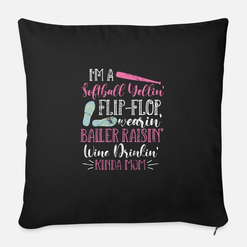 Softball Mutter - Sofakissen mit Füllung 45 x 45 cm - Schwarz