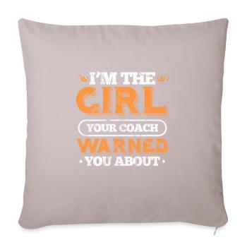 Fille de softball - Coussin et housse de 45 x 45 cm - taupe clair - Devant