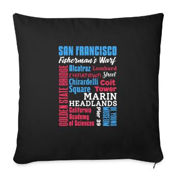 San Francisco - Sofakissen mit Füllung 45 x 45 cm - Schwarz - Vorne