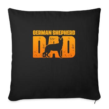 Père berger allemand - Coussin et housse de 45 x 45 cm - noir - Devant