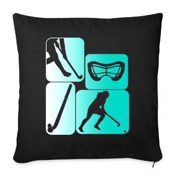 Field hockey Hockey players - Sofa pillow with filling 45cm x 45cm - black - Front
