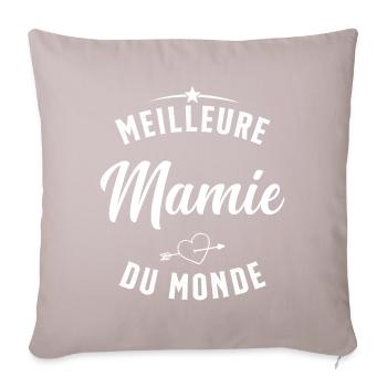 Meilleure Mamie Du Monde Humour Cadeau - Coussin et housse de 45 x 45 cm - taupe clair - Devant