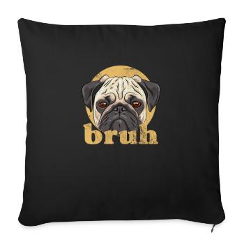 Pug - Sofa pillow with filling 45cm x 45cm - black - Front