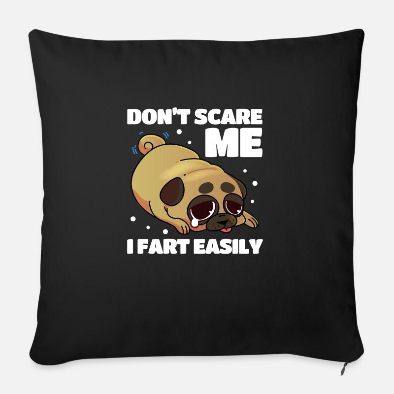 Mops Hund Hundefreund Haustier Möpse Pug Geschenk - Sofakissen mit Füllung 45 x 45 cm - Schwarz