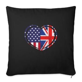 United Kingdom USA - Sofa pillow with filling 45cm x 45cm - black - Front