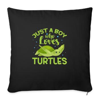 Tortue Tortue Sea Créatures marines Cadeau - Coussin et housse de 45 x 45 cm - noir - Devant
