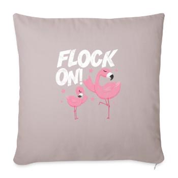 Flamant - Coussin et housse de 45 x 45 cm - taupe clair - Devant
