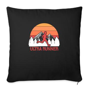 Run - Sofa pillow with filling 45cm x 45cm - black - Front