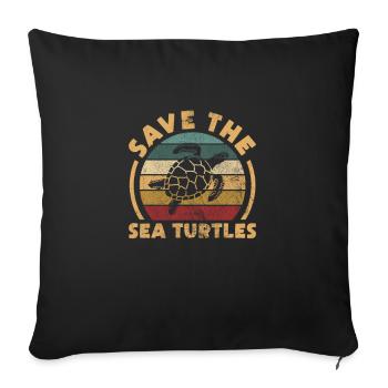 Tortue - Coussin et housse de 45 x 45 cm - noir - Devant