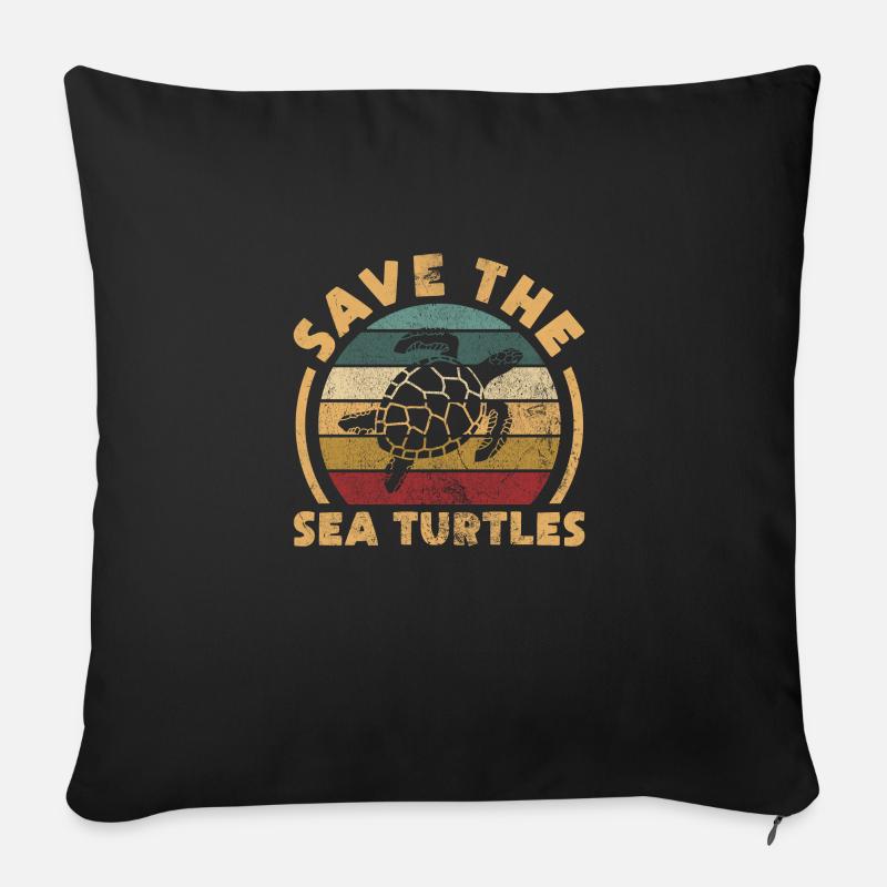 Turtle - Sofa pillow with filling 45cm x 45cm - black