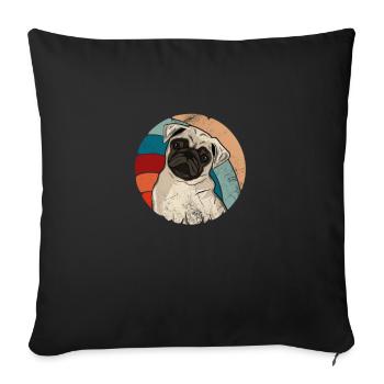 Pug - Sofa pillow with filling 45cm x 45cm - black - Front