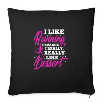Run - Sofa pillow with filling 45cm x 45cm - black - Front