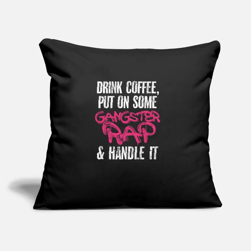 Kaffee Rap Sofakissen mit Füllung 45 x 45 cm