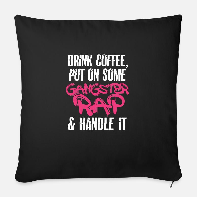 Kaffee Rap Koffein Espresso Barista Geschenk - Sofakissen mit Füllung 45 x 45 cm - Schwarz