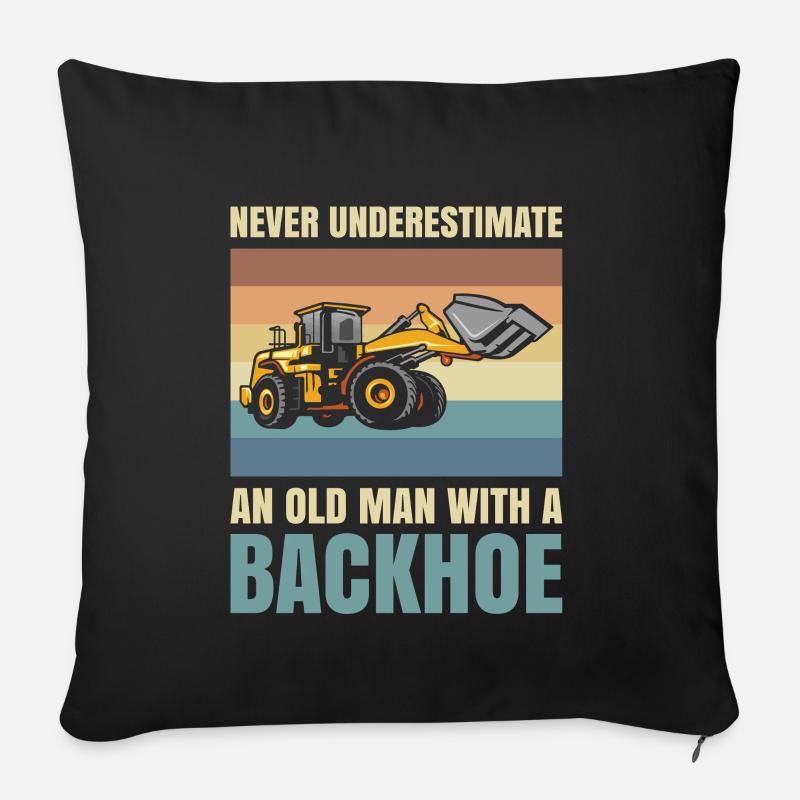 Never underestimate an old man with - Sofa pillow with filling 45cm x 45cm - black