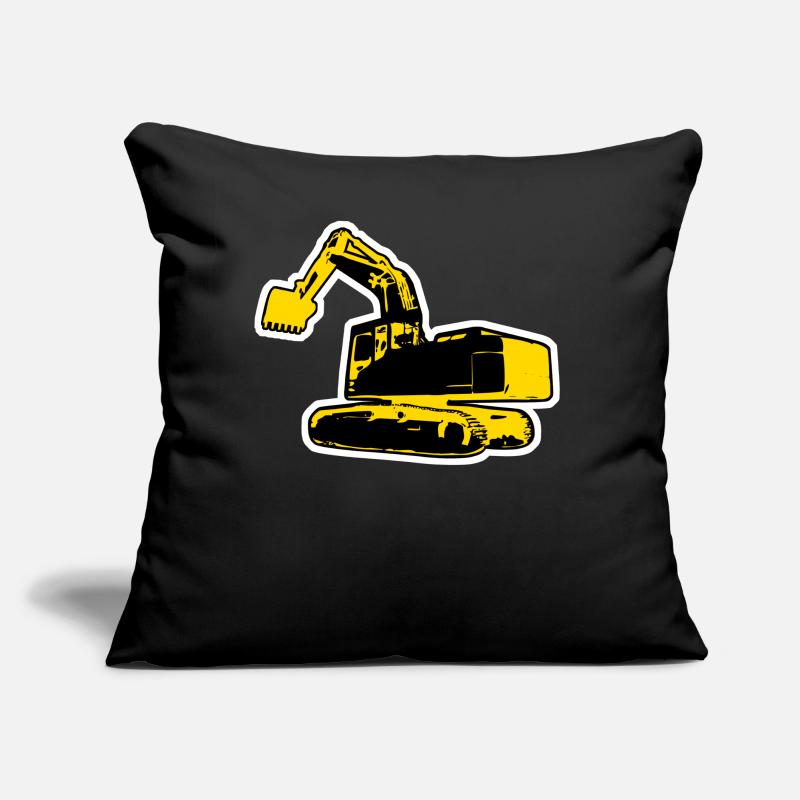 Pilote de pelle Chantier de construction de pelles Coussin et housse de 45 x 45 cm