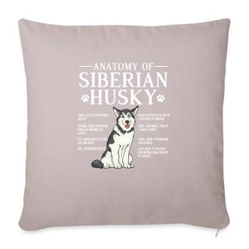 Husky Dog Dogs Siberian Husky Gift - Coussin et housse de 45 x 45 cm - taupe clair - Devant