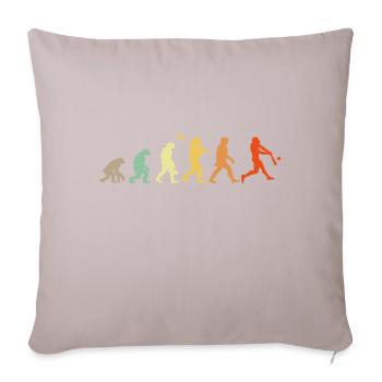 Baseball Evolution Baseball Spieler Geschenk - Sofakissen mit Füllung 45 x 45 cm - helles Taupe - Vorne