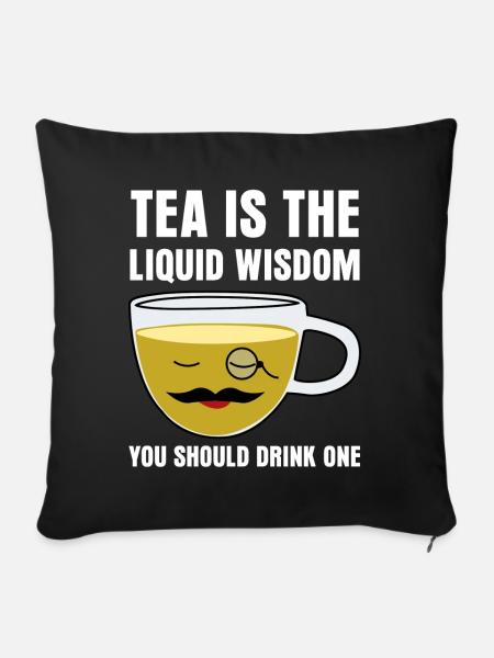 Teetrinker Teetasse lustig Teebeutel Tee - Sofakissen mit Füllung 45 x 45 cm - Schwarz
