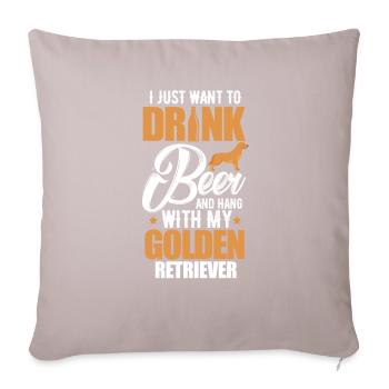 Golden Retrievers - Sofa pillow with filling 45cm x 45cm - light taupe - Front