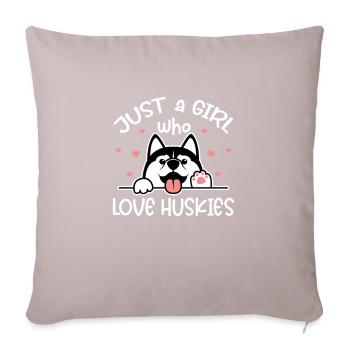 Husky Dog Dogs Siberian Husky Gift - Coussin et housse de 45 x 45 cm - taupe clair - Devant