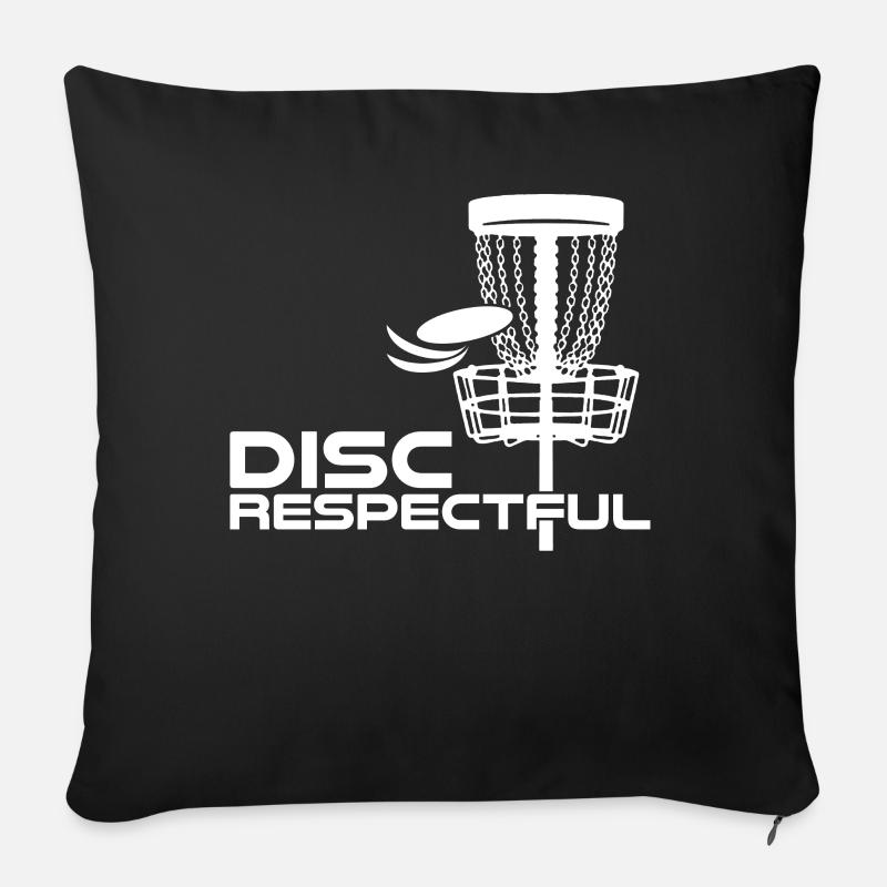 Disc golf Discrespectful Frisbee - Sofa pillow with filling 45cm x 45cm - black