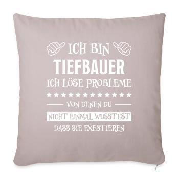 Tiefbauer Beruf Lustiger Spruch Tiefbauer Geschenk - Sofakissen mit Füllung 45 x 45 cm - helles Taupe - Vorne