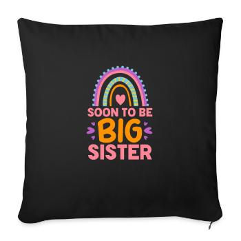 Older sister - Sofa pillow with filling 45cm x 45cm - black - Front