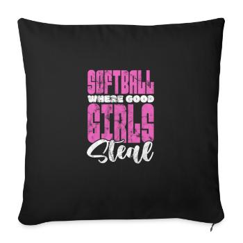 Softball - Sofa pillow with filling 45cm x 45cm - black - Front