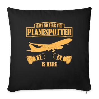 Planespotter Flughafen Planespotting - Sofakissen mit Füllung 45 x 45 cm - Schwarz - Vorne