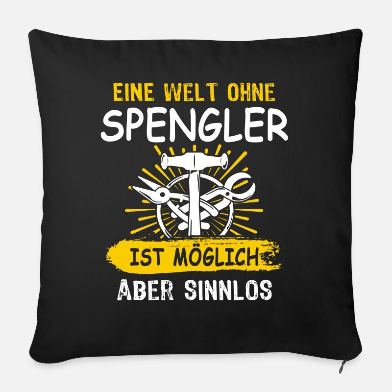 Spengler Bauspengler Karrosseriespengler - Sofakissen mit Füllung 45 x 45 cm - Schwarz