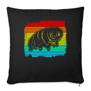 Tardigrade Retro Water Bear Tardigrades - Sofa pillow with filling 45cm x 45cm - black - Front